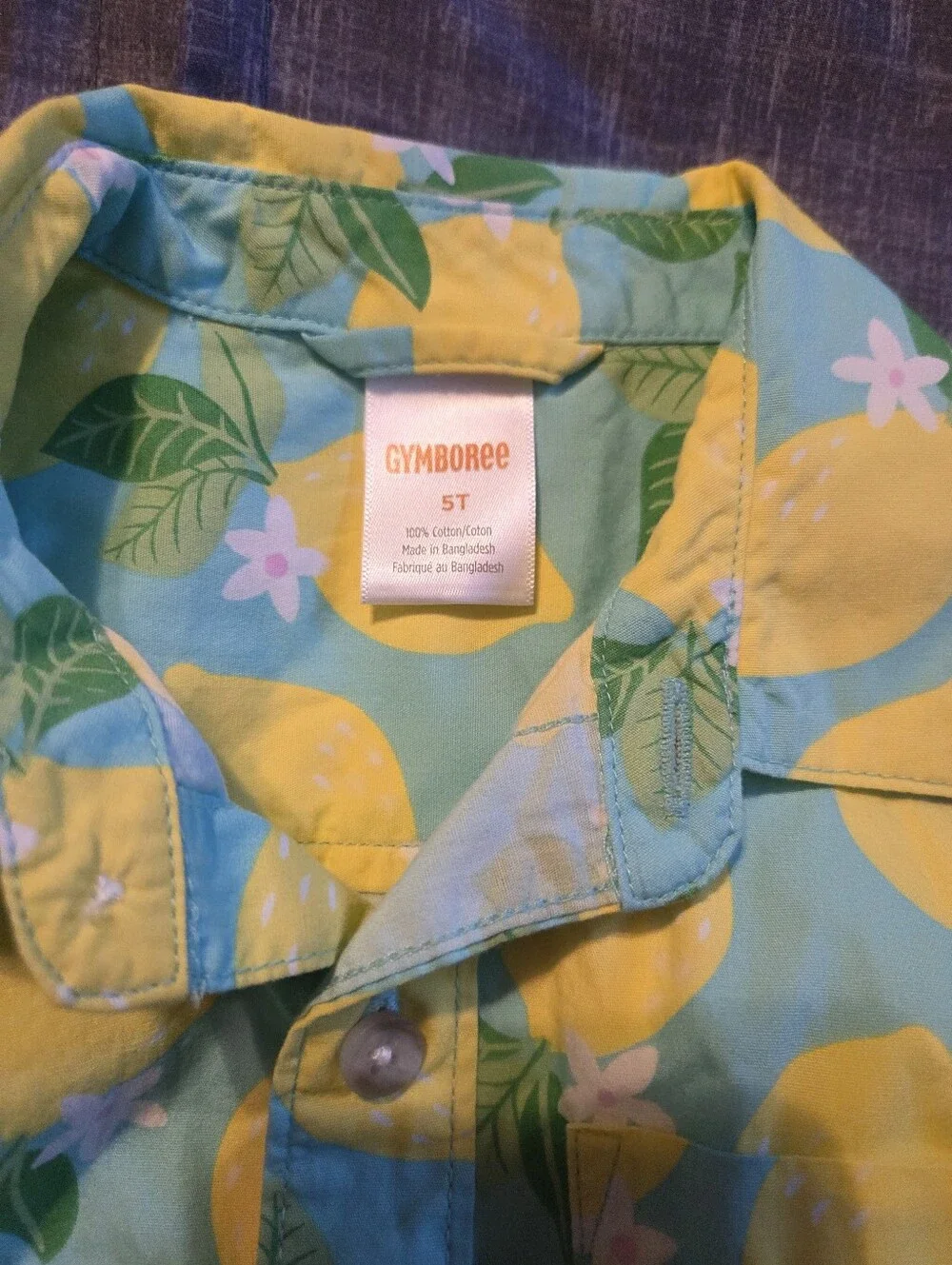 Gymboree White Tee with Green Sea Turtle Graphic + Two Tropical Button-Downs